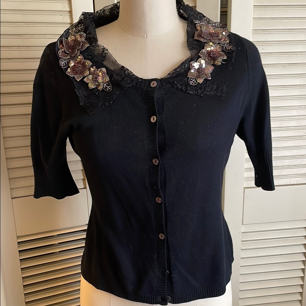 Loy and Ford sequined Embellished Black Top